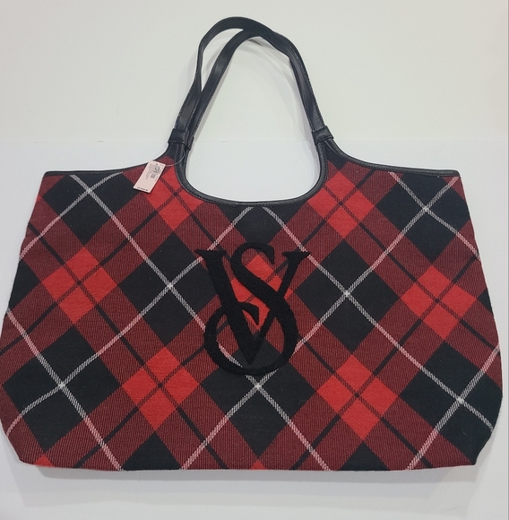 NWT Victoria's Secret plaid Flannel Tote bag - Picture 1 of 9